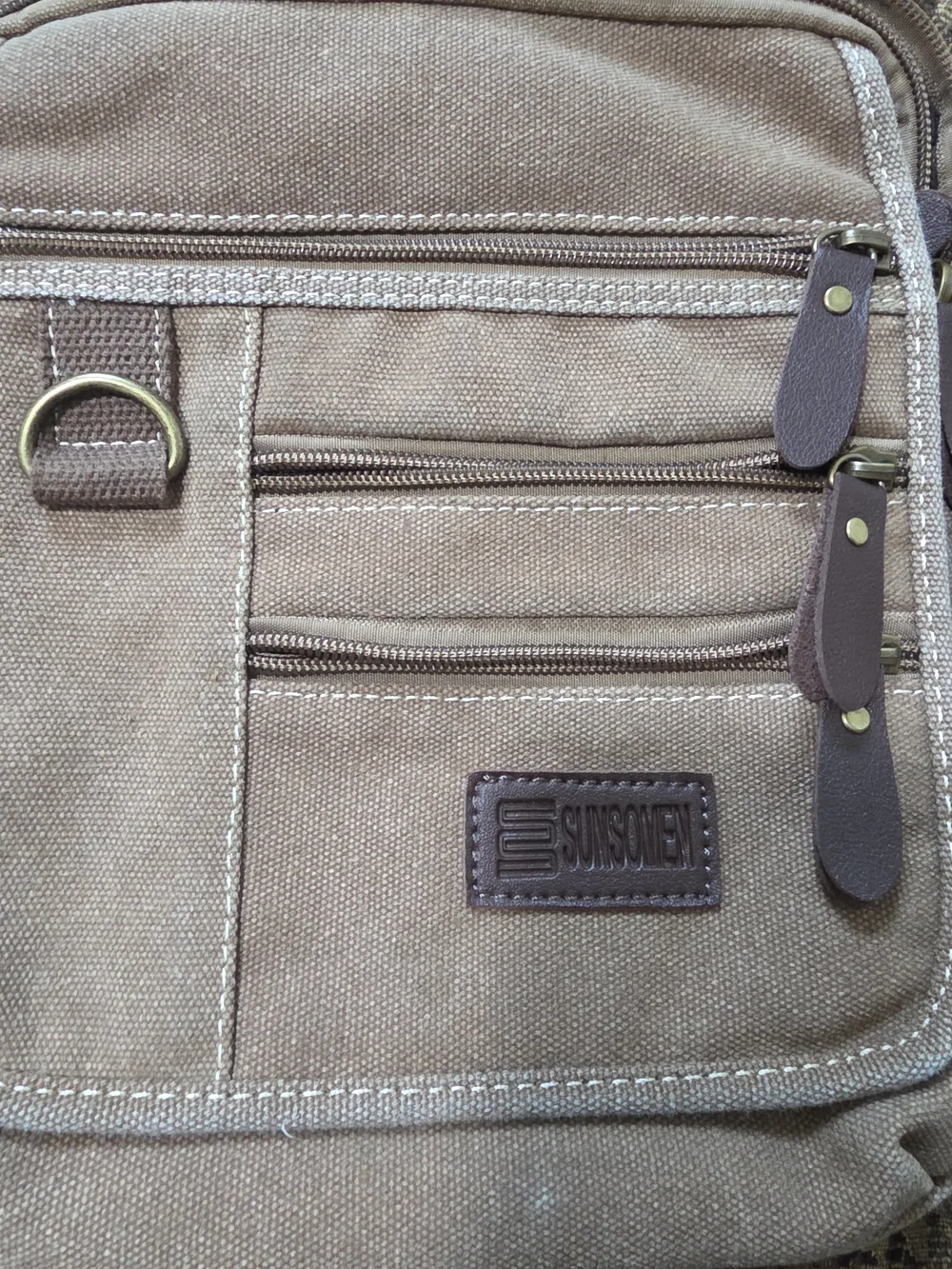 Samsonite Men's Canvas Crossbody Bag in Taupe Brown